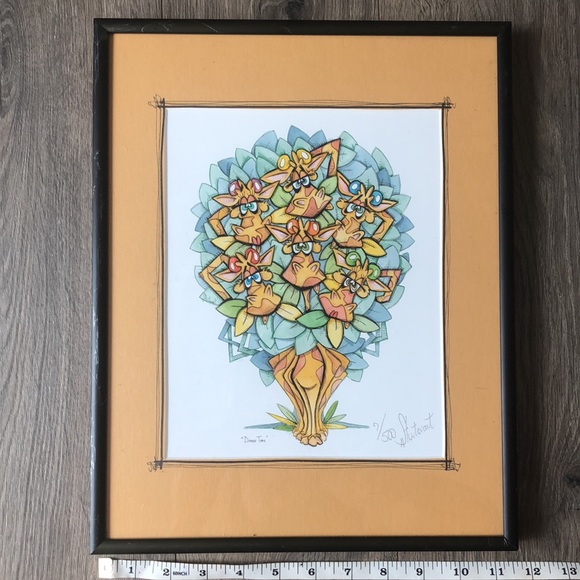 “Dinner Time” Original Giraffe Drawing in Frame - Picture 2 of 5